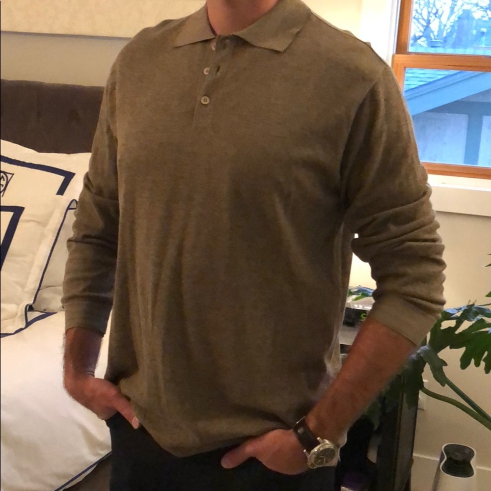 Ermenegildo Zegna 100% cotton longsleeve polo
